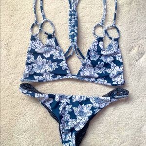 Acacia swimwear blue magnolia set